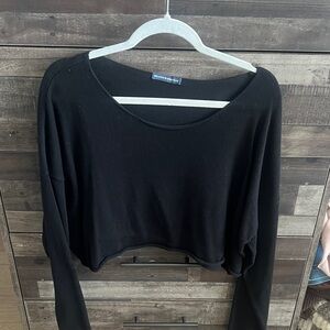 Brandy Melville Black Long Sleeve Crop Top